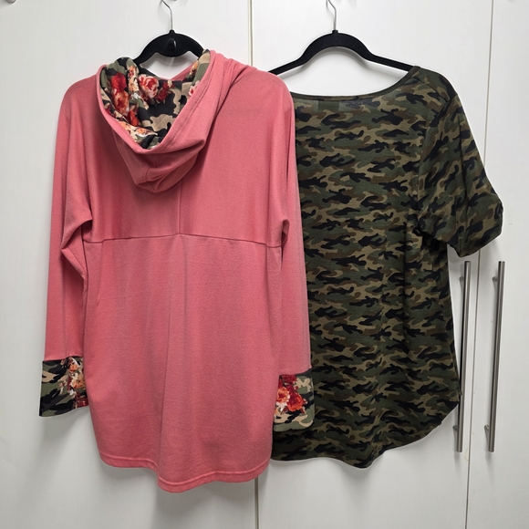 LuLaRoe Amber Hoodie + Perfect T Camo Bundle XL Cozy Casual Outfit - Picture 2 of 7